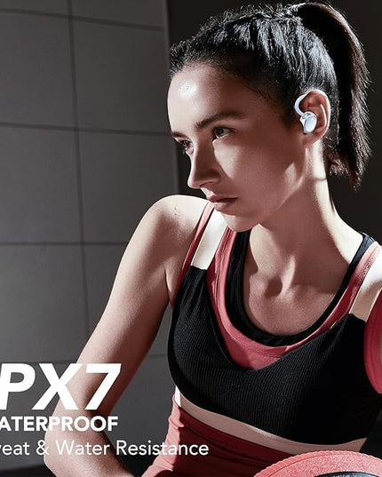 KT1 Wireless Earbuds V5.3 Bluetooth Earbuds 120Hrs Playtime, 4.7g Mini Size Painless Wear, IPX7 Waterproof, Deep Bass 2.0, Over-Ear Ear Buds Wireless Bluetooth Headphones for Sport Running (Blue)
