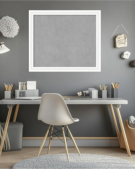 Amanti Art White Framed Magnetic Board 23x27 Medium Vision Board for use with Magnets, 100% Metal Sheet to Display Items as Office Decor or for Home Organization in mudroom, Kitchen or Kids Room