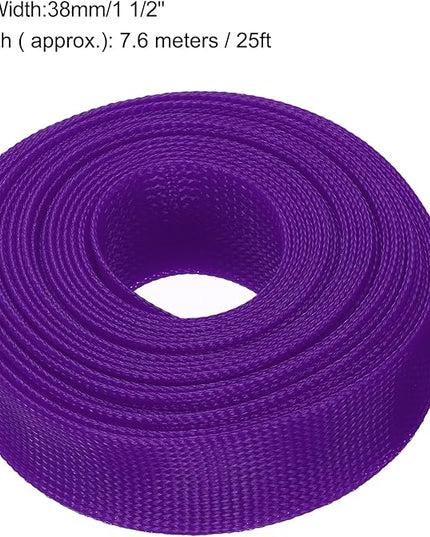 uxcell Expandable Sleeving, 1 1/2-inch 25ft Cable Sleeve, Purple