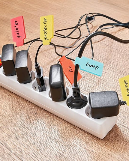 40 Pack Cable Labels Tags, Multi-Color Write On Wire Cord Tags and Charger Labels Waterproof for Cable Management and Identification Electronics (Rectangular)