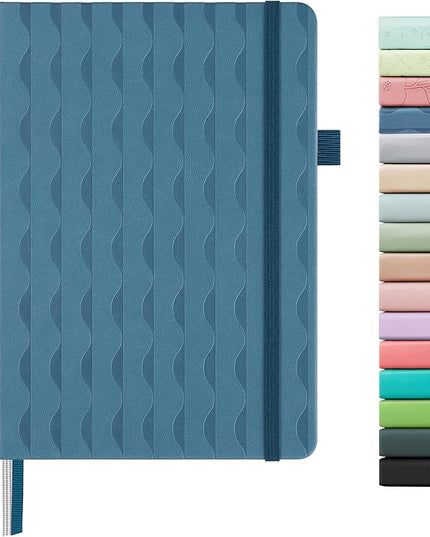 &And Per Se Lined Journal Notebook for Women&Men with Pattern, 160 Pages 100GSM Thick Paper, A5 Hardcover Journals for Writing(Blue)