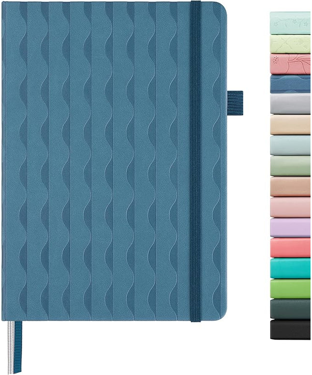 &And Per Se Lined Journal Notebook for Women&Men with Pattern, 160 Pages 100GSM Thick Paper, A5 Hardcover Journals for Writing(Blue)