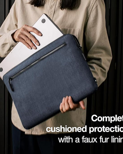 Incase Compact Laptop Sleeve with Woolenex - 14" MacBook/Laptop and iPad/Tablet Sleeve, Computer Case and Cover, Lightweight, Weather Resistant, with Slip Pocket for Accessories - Heather Navy