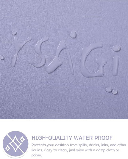 YSAGi Non-Slip Leather Desk Pad XL Size, Waterproof Laptop Computer Desk Keyboard Mat, Table Protector Blotter Mat, Large Mouse Pad for Office/Work/Home/Decor(Lavender, 47.2" x 23.6")-No Band