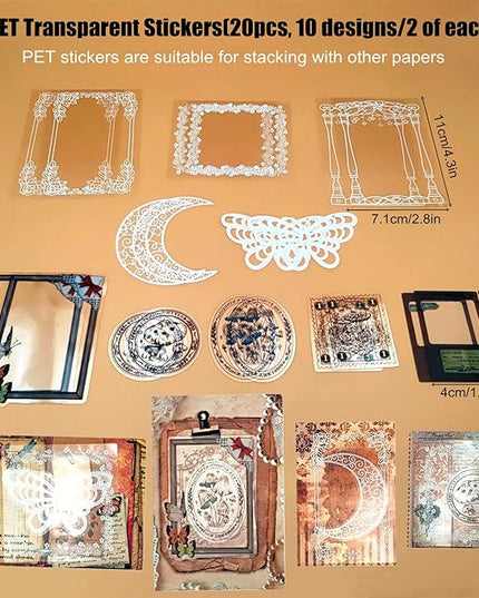 Esweny 100 PCS Vintage Ephemera Pack Journaling Scrapbooking Supplies Scrapbook Sticker Paper Kit for Junk Journal Planners Collage Craft Notebooks Decoupage Album (Sunflower)