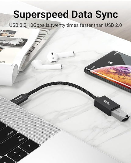 Syntech USB C to USB Adapter, 2 Pack USB C to USB 3, Type C to A, Thunderbolt 3 to USB Female Adapter OTG Cable Compatible with iPhone 17/Air/16/15 Pro Max, iPad mini 6, MacBook Pro, Air and More