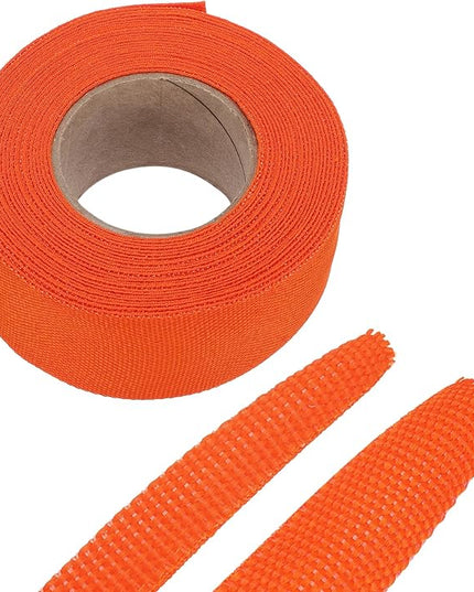 MECCANIXITY Braided Cable Sleeves Heat Shrinkable Fabric Sleeving, 1 1/4" 26ft Orange 2:1 Ratio Heat Shrinkable Cord Protector for Harness Cable, Network Cable Protection, Cable Management