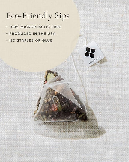 Art of Tea | Dark Chocolate Peppermint Dessert Tea | Organic Black Tea | 50 Eco Friendly Pyramid Tea Bag Sachets