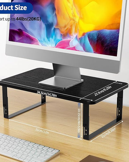 BESIGN MS01 Monitor Stand Riser, Height Adjustable Laptop Stand, Computer Monitor Stand for Monitor, Computer,Laptop,Printer (Black)