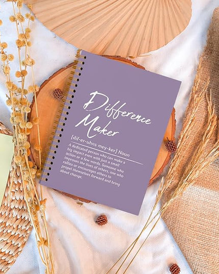 OXW Purple Meeting Notebooks for Work, Difference Maker Gift Office Work Notebook Journal for Writing Note Taking, Thank You Gifts for Women Men Leader Boss Mentor Principal Manager, 5.5"x8.3"