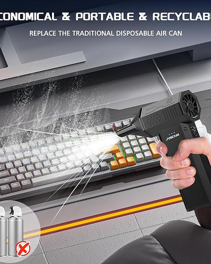 X3 Compressed Air Duster - Electric Air Duster with Brushless Motor,3 Gear Adjustable - mini Snow Blower- Rechargeable Air Duster for PC, Keyboard, Car,Outdoors,Home,Snow and Leaves Clearing