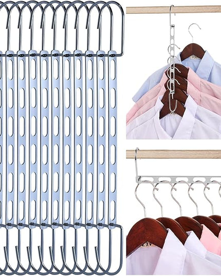 Hangers Space Saving, 12 Pack Metal Hanger Organizer, Closet Space Savers, Collapsible Magic Hangers for Heavy Clothes, Closet Organizers and Storage, College Dorm Room Essentials
