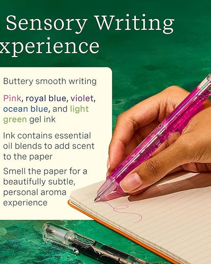 Lifelines Scented Lava Gel Pen Set, 5-Pack (Brights) - 0.5mm Colored Gel Pens Infused with Scented Essential Oil Blends & Mesmerizing Lava - School Supplies for College Kids & Adults