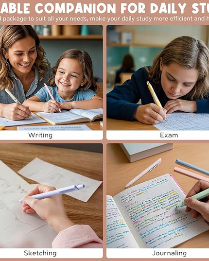 65PCS Aesthetic School Supplies with Cute Pencil Case, Pastel Highlighters Gel Pens Mechanical Pencils Set 0.5 0.7 & 2.0mm, Office Back to School Supplies College Essentials Kit Student Stationary Set