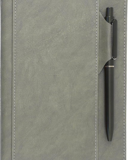 SLFreMint Premium Hardcover Notebook with Pen and Pen Holder Clip, Card Pockets, 240 Pages, College Ruled, 80GSM, Leather Note Book for Work, Study, Diary and Other Scenarios, Suitable Journal for Both Men and Women