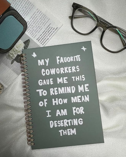 NeatNiche Spiral Notebooks For Work- Hardcover Gold coil-bound Journal Dairy For Women, 5.8"x8.3",Funny Going Away Gifts For Coworkers,Sarcastic Farewell Gifts,Coworker Leaving Gift,New Job Or Birthday Gift (Green)