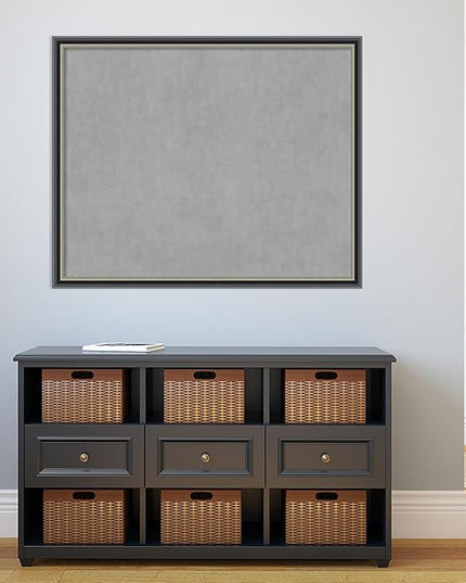 Amanti Art Black Framed Magnetic Board 35x43 X-Large Vision Board for use with Magnets, 100% Metal Sheet to Display Items as Office Decor or for Home Organization in mudroom, Kitchen or Kids Room