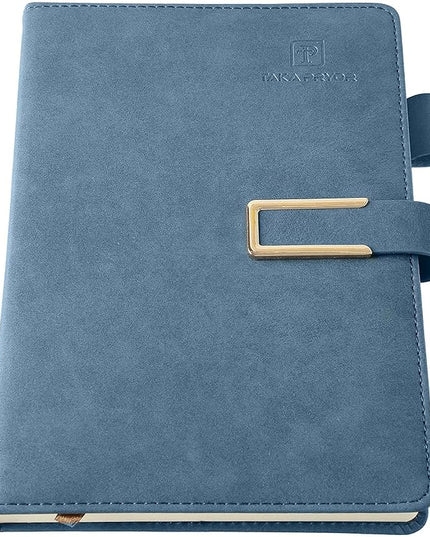 Ruled Journal Notebook, Hardcover Magnetic Clasp Cove, Personal Professional Lined Notebooks, with Pen Loop，Medium 5.7 x 8.3 inches, 120 GSM Thick Paper Gifts Blue