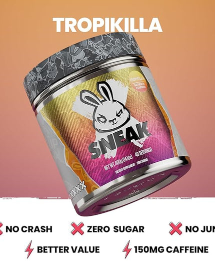 SNEAK Energy Drink Powder | Tropikilla | No Sugar. No Nasties. Just Natural Caffeine, Focus-Boosting Nootropics | 40 Servings