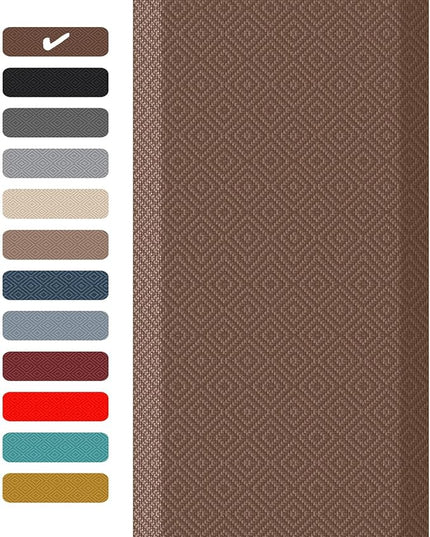 Ophanie Kitchen Mats for Floor, 3/4 inch Thick, 17x24 Anti Fatigue Cushioned Mat, Kitchen Rugs, Waterproof, Comfort Ergonomic Standing Mat for Office, Home, Sink, Brown Non-Slip Ridged Bottom