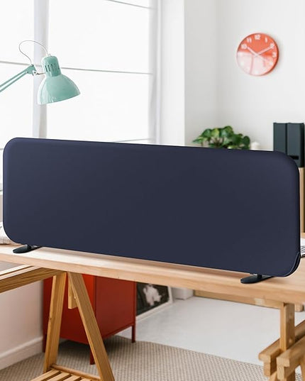 DECOLAB Desk Divider, Portable Desk Privacy Panel Shield for Office, Student, Classroom, Freestanding, Scratch Resistance, 48"x18", Cobalt