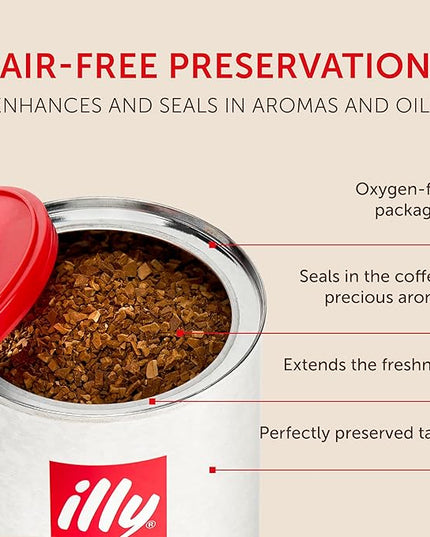 illy Instant Coffee, Classico Medium Roast, 100% Arabica, Premium Italian Coffee, 3.3oz, 6 Pack