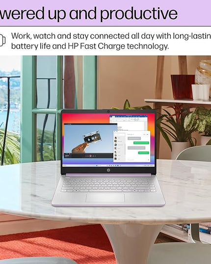 HP 14 Laptop Student Business 2025 Flagship Computer, AI Copilot, 4-Core 13th Gen Intel CPU, 16GB RAM 628GB Storage (128GB UFS+500GB Ext) 1-Yr Office 365 Long Battery HubxcelAccessory Win 11S Lavender
