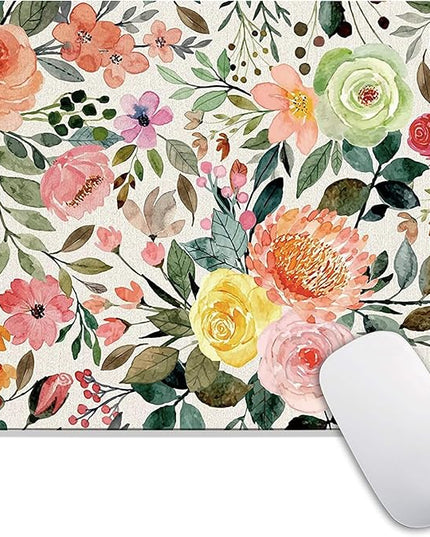 Square Mouse Pad Watercolour Floral,Personalized Premium-Textured Custom Mouse Mat Design,Washable Mousepad Cloth,Non-Slip Rubber Base Computer Mouse Pads for Wireless Mouse