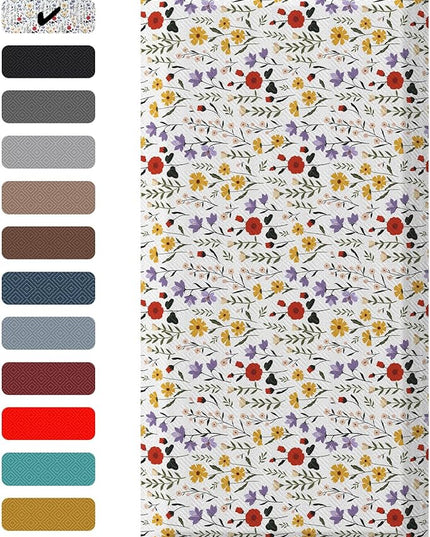 Ophanie Kitchen Mats for Floor, 3/4 inch Thick, 20x48 Anti Fatigue Cushioned Mat, Kitchen Rugs, Waterproof, Comfort Ergonomic Standing Mat for Office, Home, Sink, White Flower Non-Slip Ridged Bottom