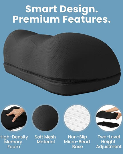Everlasting Comfort Adjustable Cloud Foot Rest for Under Desk at Work with Pressure Point Nodes - Comfortable Memory Foam Office Foot Stool & Under Desk Pillow for Gaming & Home Accessories