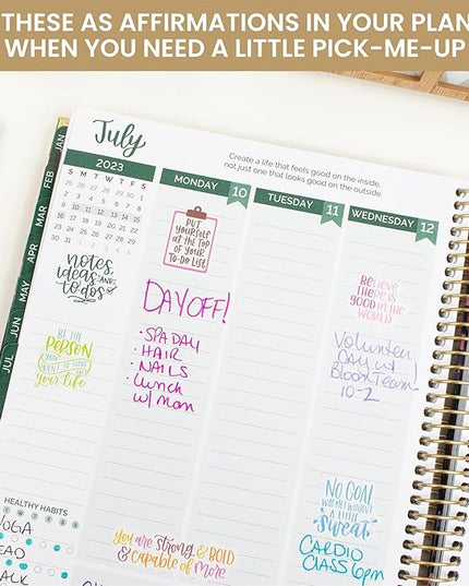 bloom daily planners Inspirational & Motivational Quotes Planner Stickers (8 Sheets / 200+ Stickers) - Hand-Lettered Positive Cute Aesthetic Quotes for Decorating Organizers, Scrapbooks, Laptops, etc.