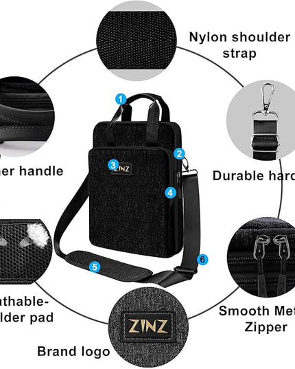 ZINZ Slim & Expandable Case 12.9 13 inch Travel Laptop Shoulder Bag for MacBook Air 13" M4/M3/M2/M1, MacBook Pro 13" M2/M1, iPad Pro 12.9"/13"/11", iPad Air 13",B01K01