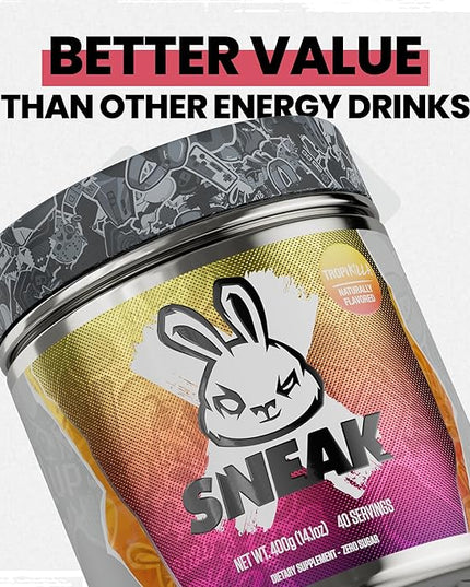 SNEAK Energy Drink Powder | Tropikilla | No Sugar. No Nasties. Just Natural Caffeine, Focus-Boosting Nootropics | 40 Servings