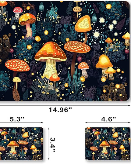 Laptop Skin Sticker Decal Cover, 11.6”12" 13" 13.3" 14" 15" 15.4" 15.6" Laptop Netbook Skin Sticker Cover Art Notebook Protector (2 Wrist Pad Included), Removable Reusable, Cute Fantasy Mushroom