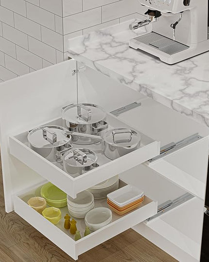 MyLifeUNIT Wooden Pull Out Drawers for Cabinets, 18"W Fully Assembled Pull-Out Cabinet Organizer Shelves, Soft Close Slide Out Drawer for Kitchen Cabinet