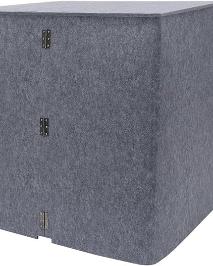 Desktop Soundproof Cover 31" H X 31" W X 31" L Recording Booth Portable Vocal Recording Booth with Double Sound Insulation Vocal Sound Absorbing Shield for Recording Studios, Offices（Black+Gray）