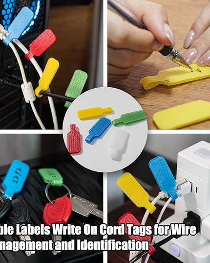 Velcro Cable Ties 135Pcs Cable Management Kit - Reusable Cord Ties, Self-Adhesive Cable Straps, Cord Labels & Cinch Straps | All-in-One Cord Organizer for Desk, Home Office, Electronics