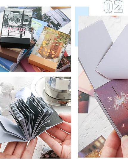 6 Sets 300 Pcs Washi Stickers Book for Journaling, Daily Scenery Life Stuff Travel Sricker Vintage Aesthetic Fashion Scrapbook Stickers Set for Bullet Journal Art Diary Craft Gifts Planner Notebook