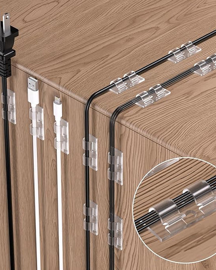 XHF 30PCS Clear Hooks for Outdoor String Lights Clips, Heavy Duty Adhesive wih Holes and Screws, for Hanging Christmas Lighting