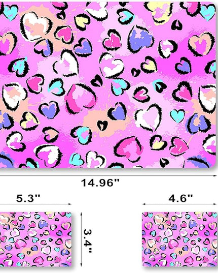 Laptop Skin Sticker Decal Cover, 11.6”12" 13" 13.3" 14" 15" 15.4" 15.6" Laptop Netbook Skins Sticker Notebook Protector (2 Wrist Pad Included), Removable Reusable, Easy to Apply, Pink Hearts Lovely