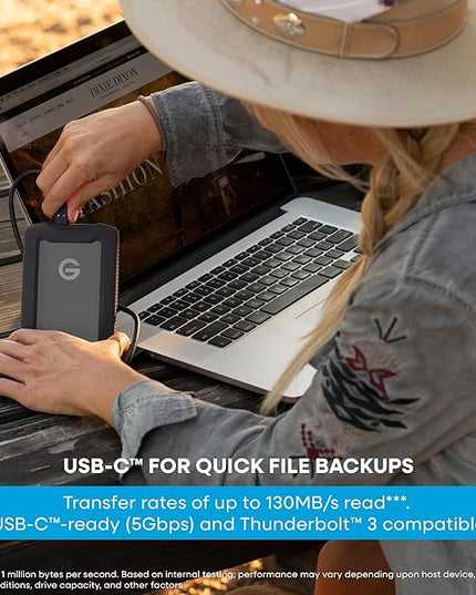 SanDisk Professional 6TB G-Drive ArmorATD - Rugged, Durable Portable External Hard Drive HDD, USB-C, USB 3.2 Gen 1 - SDPHE1G-006T-GBAND