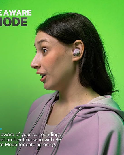 JLab Go Air Pop+ True Wireless Earbuds, in Ear Headphones, Bluetooth Earphones, 35H Playtime Ear Buds, Bluetooth Earbuds with Microphone, USB-C Charging Case, Dual Connect, EQ3 Sound, Mauve
