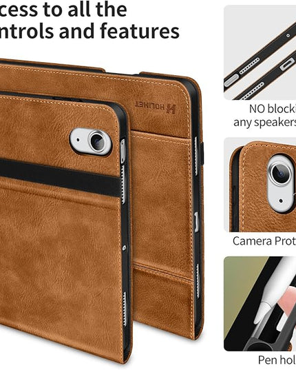 H HOLIMET Case for iPad Air 11 Inch M3/M2 (2025/2024)/iPad Air 4th/5th Generation 10.9 Inch 2022/2020 with Pencil Holder Soft Back Shockproof Protective Vegan Leather
