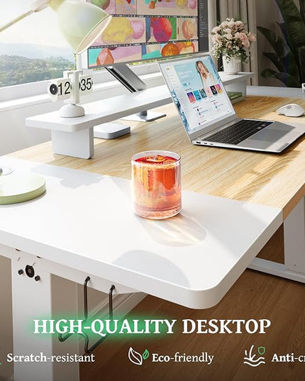 SIAGO Electric Standing Desk Adjustable - 48 x 24 Inch Sit Stand up Desk with 0.8 Inch Thick Tabletop - Adjustable Height Table with 3 Memory Preset, Cable Management for Home Office
