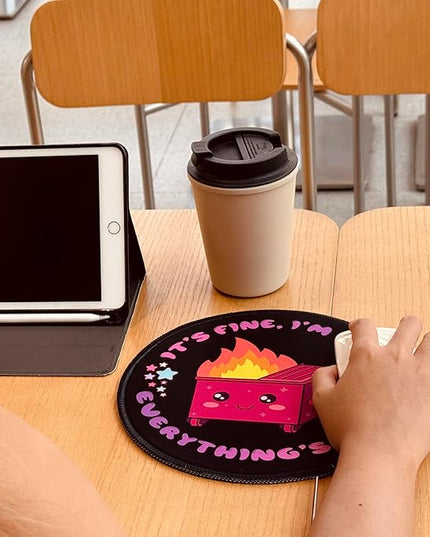 Light Purple Dumpster Round Mouse Pad 8.6 x 8.6 Inch, Cute Funny Mousepad for Laptop Gaming, Stitched Edge Non-Slip Rubber Base, Home Office Decor Desk Accessories