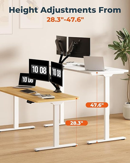 Dual Motor Standing Desk, Large Stand Up Desks, 79x31 Inches Electric Sit Stand Desk, 4 Memory Preset Adjustable Height Home Office Desks(White)