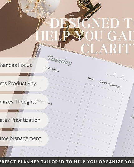 The ADHD Planner for Adults - Undated Daily & Weekly ADHD Journal for Disorganized People, 90 Days - Habit Tracker, Record Emotions & Mood - Academic Goals - Structure & Focus for Adults Brains