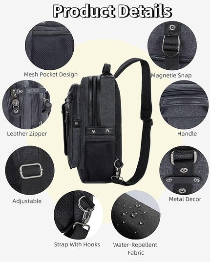 Schkleier Messenger Bag for Men Canvas Sling Bag Crossbody Backpack Laptop Shoulder Bag Hiking Daypacks Casual Tactical