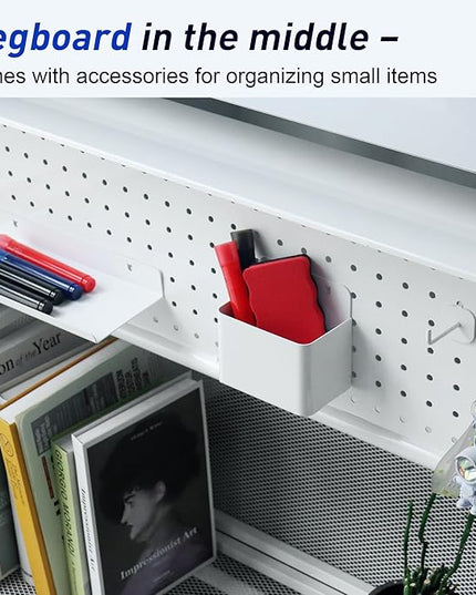 40 x 28 inch Mobile Magnetic Glass Whiteboard, Double-Sided Board with Felt Back and Storage for Office & Classroom, Black