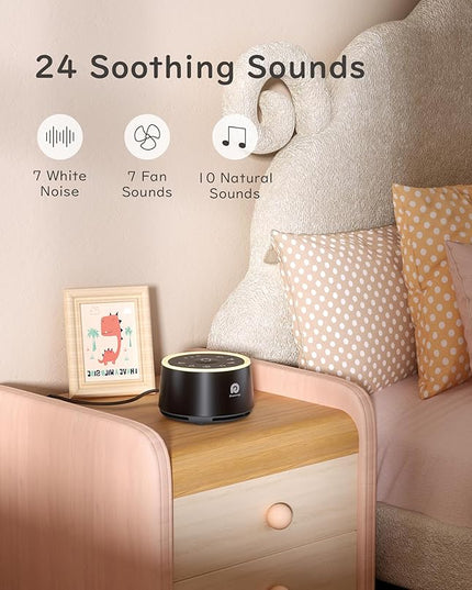 Dreamegg White Noise Machine - Sound Machine for Adult Baby Kid, Noise Machine for Sleeping with 24 Calming Sound, Ambient Nightlight, Continuous or Timer, Loud Sleep Machine for Home Nursery Office
